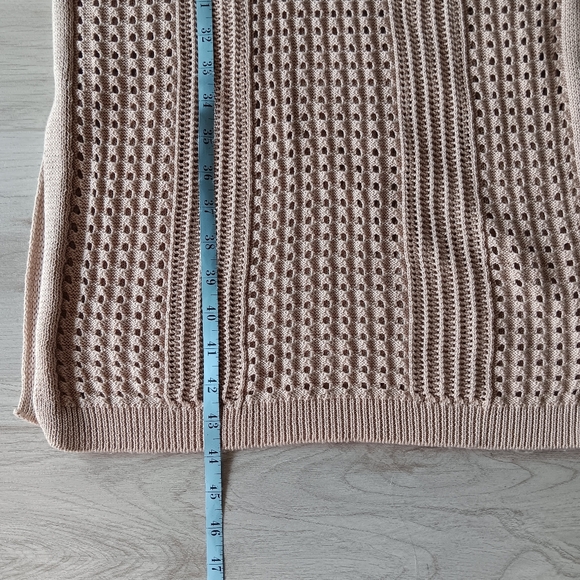 NEW Tahari Crochet Maxi Dress Scoopneck Sleeveless Swim Coverup Beige Tan Large - Picture 10 of 12